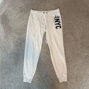 Aeropostale Light Gray Kids Joggers with Navy Print
